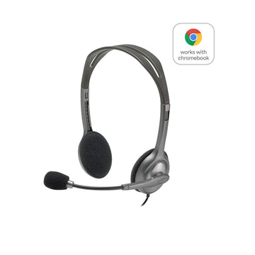 Слушалки с микрофон Logitech H111 Черен Сив