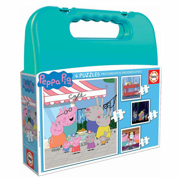 Комплект от 4 Пъзела Educa Peppa Pig Progressive (6-9-12-16 pcs)