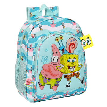 Училищна чанта Spongebob Stay positive Син Бял 32 x 38 x 12 cm