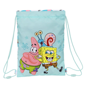 Раница с връвка Spongebob Stay positive Син Бял 26 x 34 x 1 cm