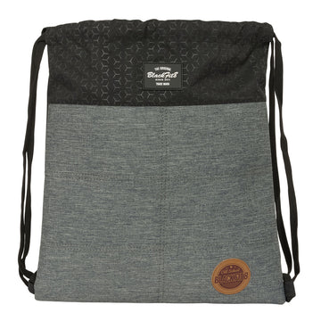 Σχολική Τσάντα με Σχοινιά BlackFit8 Old school Μαύρο Γκρι 35 x 40 x 1 cm
