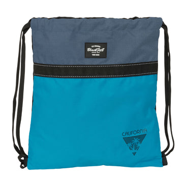 Σχολική Τσάντα με Σχοινιά BlackFit8 California Μπλε Μαύρο 35 x 40 x 1 cm