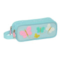 Двоен Моливник Moos Butterflies Светло син 21 x 8 x 6 cm