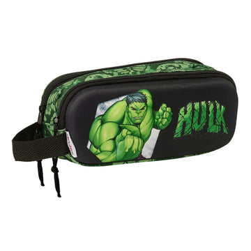 Двоен Моливник Hulk Черен Зелен 21 x 8 x 6 cm 3D