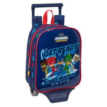 Училищна чанта с колелца PJ Masks Ready Морско син 22 x 27 x 10 cm