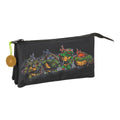Троен Моливник Teenage Mutant Ninja Turtles Черен Сив 22 x 12 x 3 cm