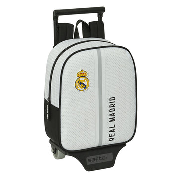 Σχολική Τσάντα με Ρόδες Real Madrid C.F. Λευκό Γκρι 22 x 27 x 10 cm