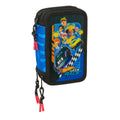 Троен несесер за моливи Hot Wheels Let's race Син Черен 12,5 x 19,5 x 5,5 cm 37 Части