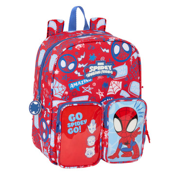 Σχολική Τσάντα Spider-Man Rescue Μπλε Κόκκινο 22 x 27 x 10 cm