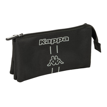 Τριπλή Κασετίνα Kappa Dark Μαύρο 22 x 12 x 3 cm
