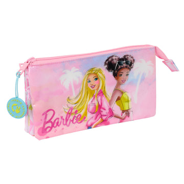 Triple Carry-all Barbie Painterly Pink Sky blue 22 x 12 x 3 cm