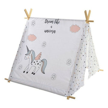 Camping Σκηνή DKD Home Decor βαμβάκι Ξύλο Μονόκερος (110 x 110 x 106 cm)