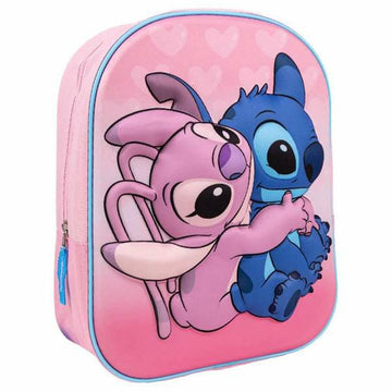 3D училищна чанта Stitch Розов 25 x 31 x 10 cm