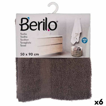 Кърпа за баня Berilo 89669 Сив 80 % памук 20 % полиестер 50 x 90 cm 50 x 0,5 x 90 cm (6 броя)