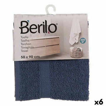 Кърпа за баня Berilo 5312 Син 80 % памук 20 % полиестер 50 x 90 cm 50 x 0,5 x 90 cm (6 броя)