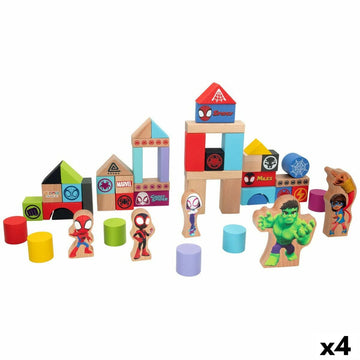 Playset Spidey Amazing Friends 50 Части 4 броя 8 x 9,5 x 1,5 cm